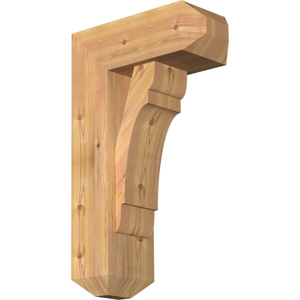 Ekena Millwork Olympic Craftsman Smooth Bracket w/ Offset Brace, Western Red Cedar, 7 1/2"W x 18"D x 30"H BKT0806X18X30OLY04SWR - main